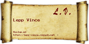 Lepp Vince névjegykártya